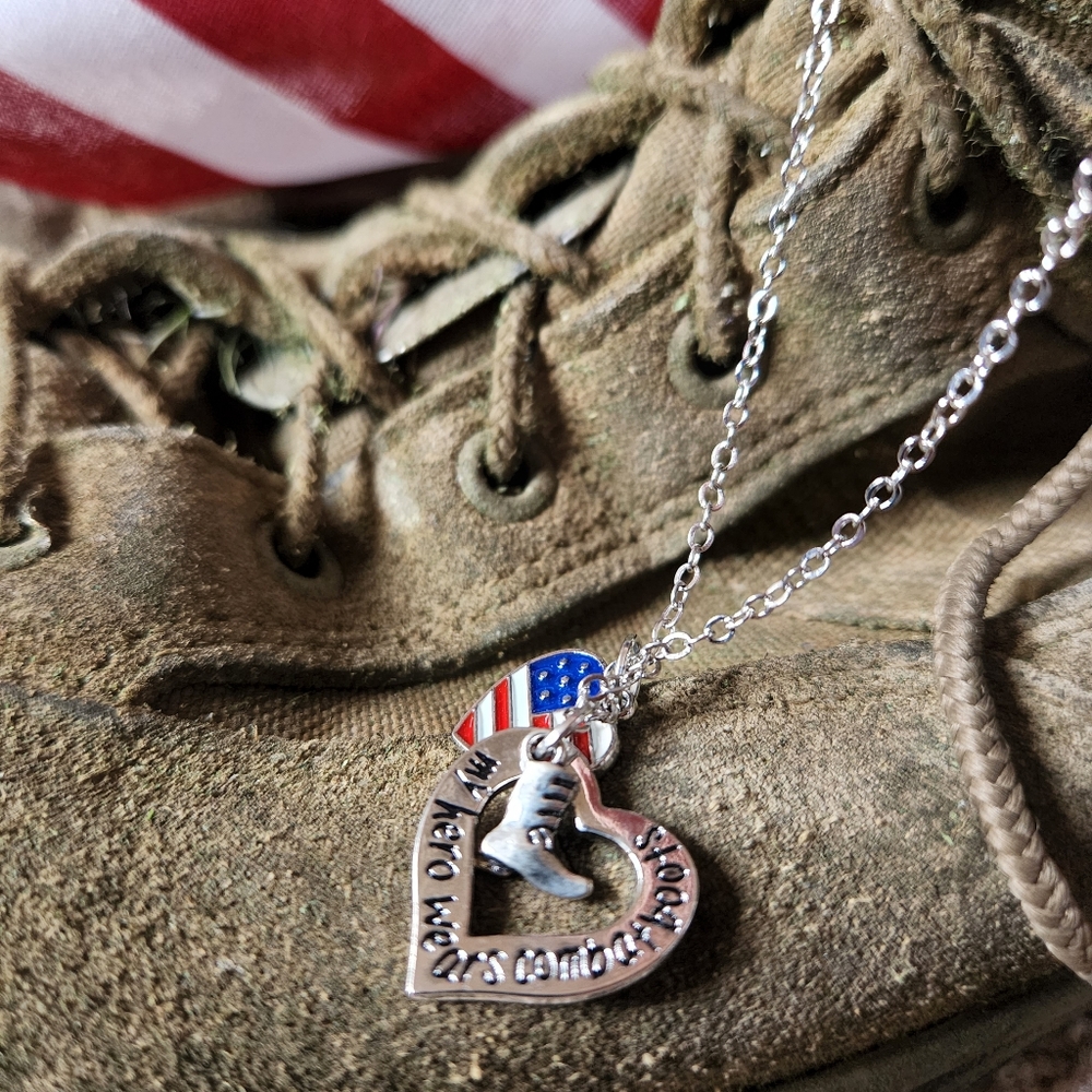 My hero wears combat boots Necklace